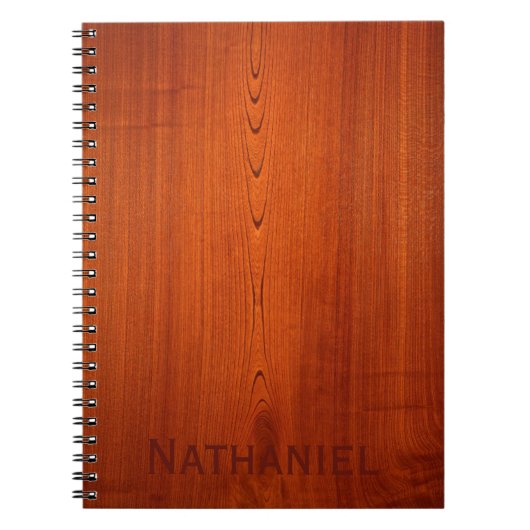 Houtkorrels met naam notitieboek (Voorkant)