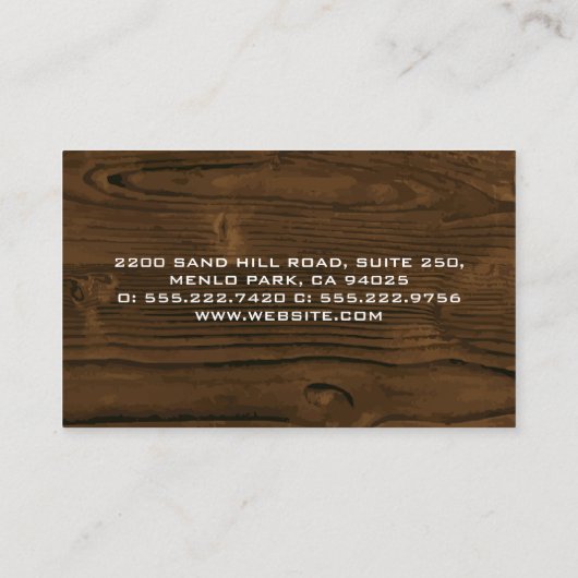 Houtkorrels | Metaalzaag Visitekaartje (Achterkant)