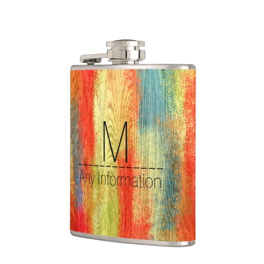 Houtkorrels Moderne Abstracte kunst Heupfles (Links)