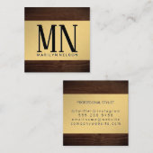 Houtkorrels | Monogram Vierkante Visitekaartje (Voorkant / Achterkant)