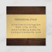 Houtkorrels | Monogram Vierkante Visitekaartje (Achterkant)