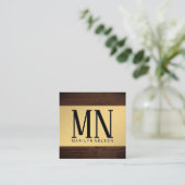 Houtkorrels | Monogram Vierkante Visitekaartje (Staand voorkant)