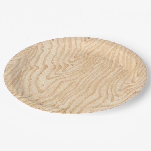 Houtkorrels Papieren Bordje (Gekanteld)