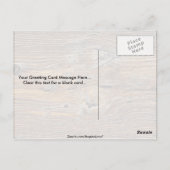 Houtkorrels, plaat van geweerd hout briefkaart (Achterkant)