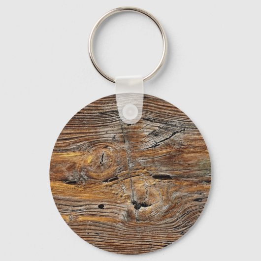 Houtkorrels, plaat van geweerd hout sleutelhanger (Voorkant)