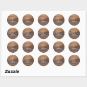 Houtkorrels Rustic Names Wedding Seal Sticker (Vel)