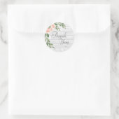 Houtkorrels Rustic White Script Hartelijk dank, St Ronde Sticker (Tas)