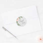 Houtkorrels Rustic White Script Hartelijk dank, St Ronde Sticker (Envelop)