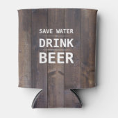 Houtkorrels, sparen Water Drink Bier, gepersonalis Blikjeskoeler (Voorkant)