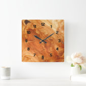 Houtkorrels Vierkante Klok (Huis)