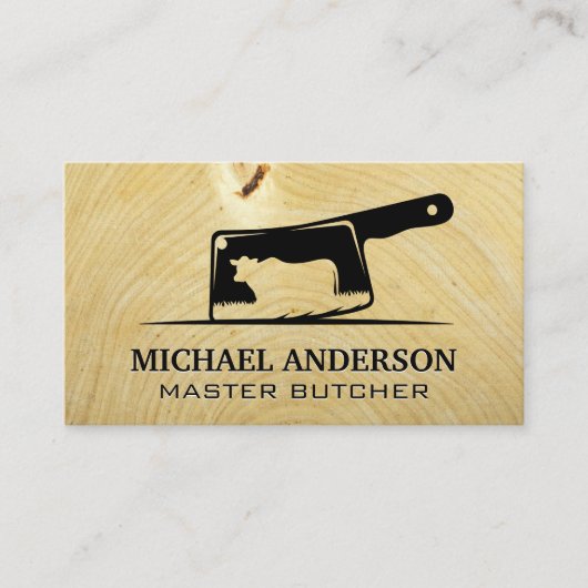 Houtkorrels | Vleesklaver | Koe grazing Visitekaartje (Voorkant)