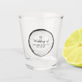 Houtkorrels voor bruiloft shot glas (Voorkant)