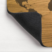 Houtkorrels Wereldkaart Muismat (Hoek)