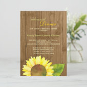 Houtkorrels Zonnebloem Brouwrepetitie Dinner Kaart (Staand voorkant)