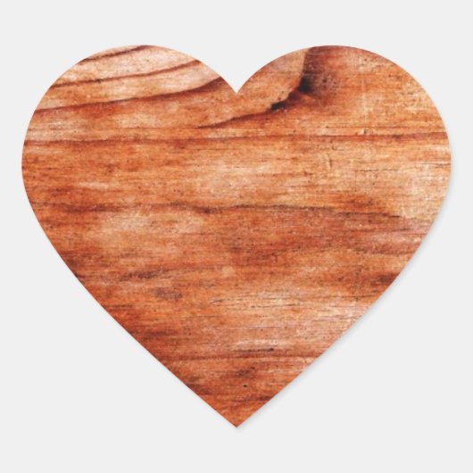 Houtkorreltextuur Hart Sticker (Voorkant)