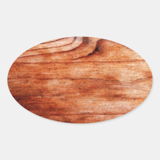 Houtkorreltextuur Ovale Sticker (Voorkant)