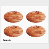 Houtkorreltextuur Ovale Sticker (Vel)