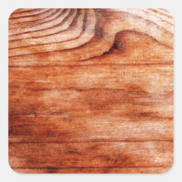 Houtkorreltextuur Vierkante Sticker