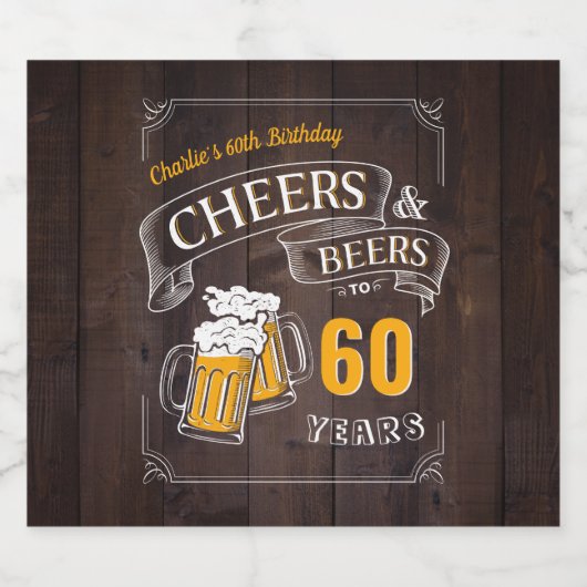 Houtkousen en -bier van elke leeftijd bier etiket (Enkel label)