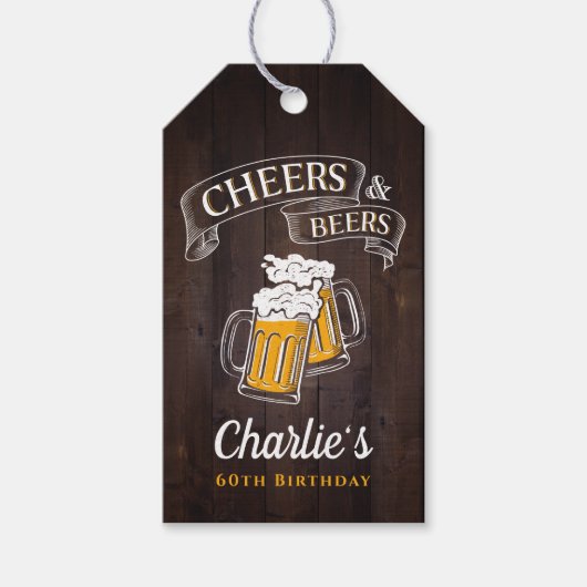 Houtkousen en -bier van elke leeftijd cadeaulabel (Voorkant)