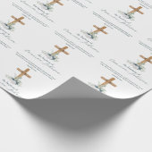 Houtkruis Wit & Blauw Doop Bijbel Verse Cadeaupapier (Hoek)
