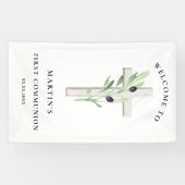 houtkruising eerste gemeenschap spandoek (Horizontaal)