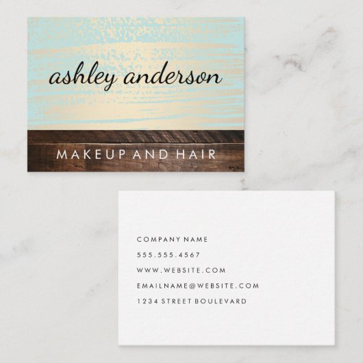 Houtkrulgoud geborsteld visitekaartje (Voorkant / Achterkant)