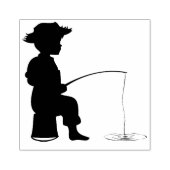 Houtkunstzetmeel/kleine jongen Vist Rubberstempel (Afrduk)