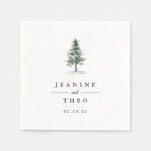 houtkweek | Gepersonaliseerde Pine Tree Wedding Servet (Voorkant)