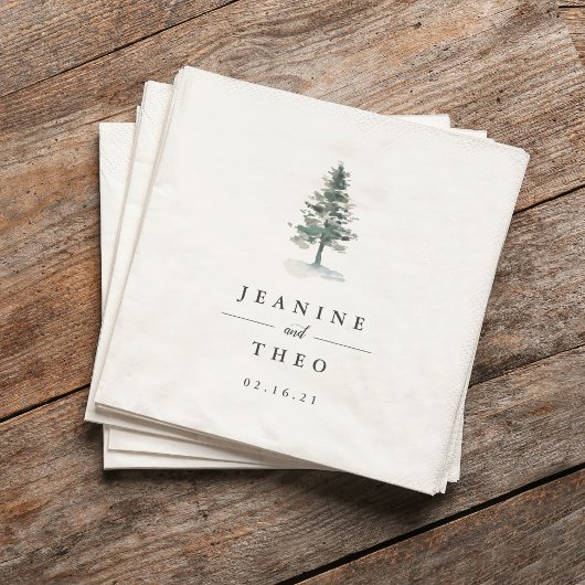 houtkweek | Gepersonaliseerde Pine Tree Wedding Servet