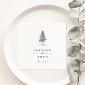 houtkweek | Gepersonaliseerde Pine Tree Wedding Servet