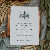 houtkweek | Winter Pine Tree Wedding Kaart