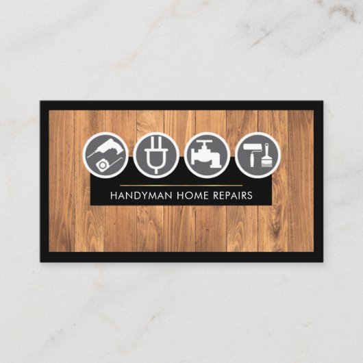 Houtlaag Handyman Gereedschap Visitekaartje (Voorkant)
