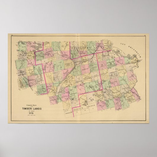 Houtland 3 Kaart Poster (Voorkant)