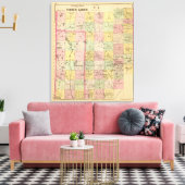 Houtland 4 Atlas Map Canvas Afdruk (Insitu (Woonkamer))