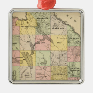 Houtland 5 Kaart Atlas Metalen Ornament
