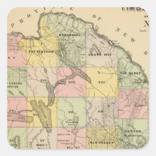 Houtland 5 Kaart Atlas Vierkante Sticker