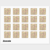 Houtland 6 Kaart Vierkante Sticker (Vel)