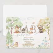 Houtland baby shower uitnodigingen (Voorkant / Achterkant)