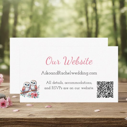 Houtland Boho Landelijke Uil Trouwwebsite  Informatiekaartje