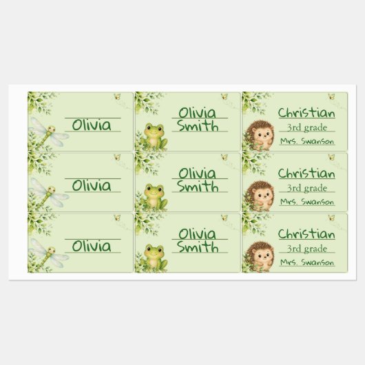 Houtland Gepersonaliseerde Kindernaamlabels Labels (Vel)