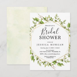 Houtland Groene Bruiloft Feest Uitnodigingskaart Kaart