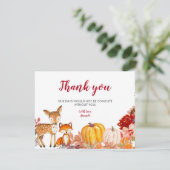 Houtland Herfst Bloemige Bedankkaart (Staand voorkant)