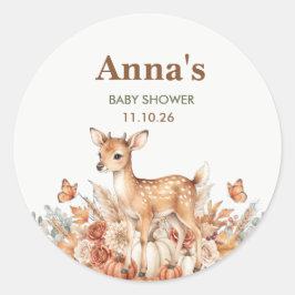 Houtland Hert Pompoen Baby Shower Favor Label
