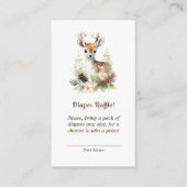 Houtland Herten Dier Baby shower Luier Raffle Informatiekaartje (Voorkant)