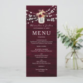 Houtland Rustiek Bourgondi Trouwdag Menu (Staand voorkant)