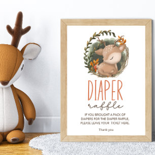 Houtland slaapherten Baby shower luierloterij Poster
