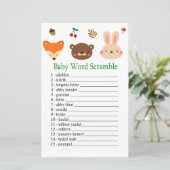 Houtlanddieren Baby woord-scramble game (Staand voorkant)