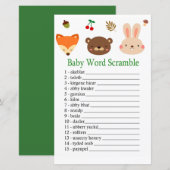 Houtlanddieren Baby woord-scramble game (Voorkant / Achterkant)