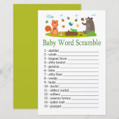 Houtlanddieren Baby woord-scramble game (Voorkant / Achterkant)